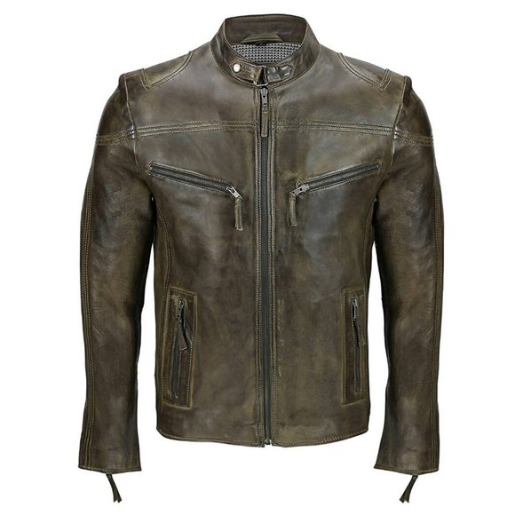 Mens Moto Leather Jacket
